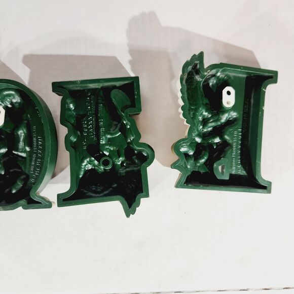 Burwood Noel Angels Cherub Christmas Vtg MCM Decor Wall Hanging Green Holiday - Picture 9 of 12